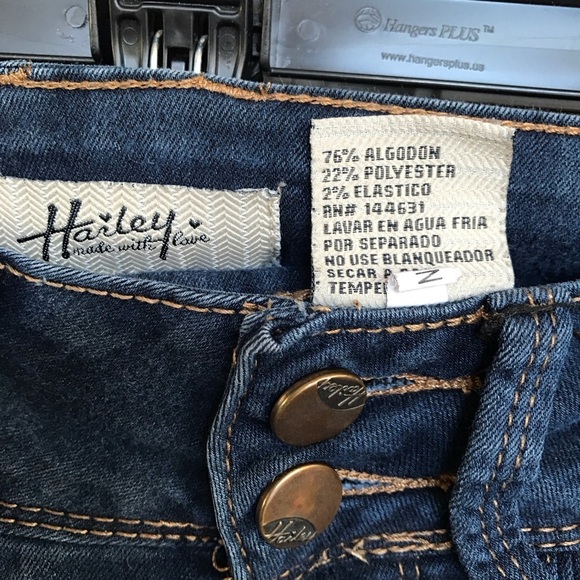 Harley Made With Love Jeans Junior Sz00 Dark Wash Skinny 5 Pocket Style - Picture 6 of 9